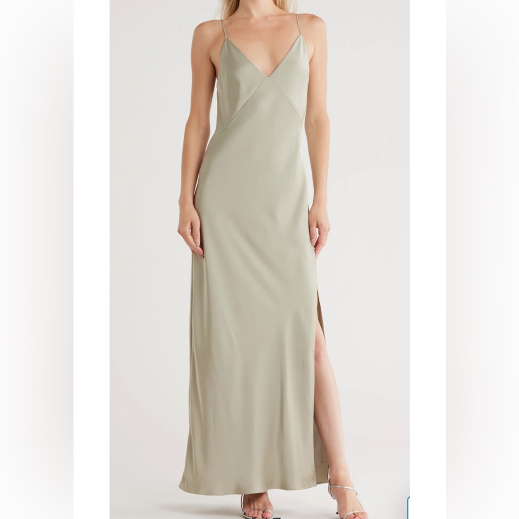 Rag & Bone Risse Satin Slipdress,Fully Lined, Sz 6, New, Green